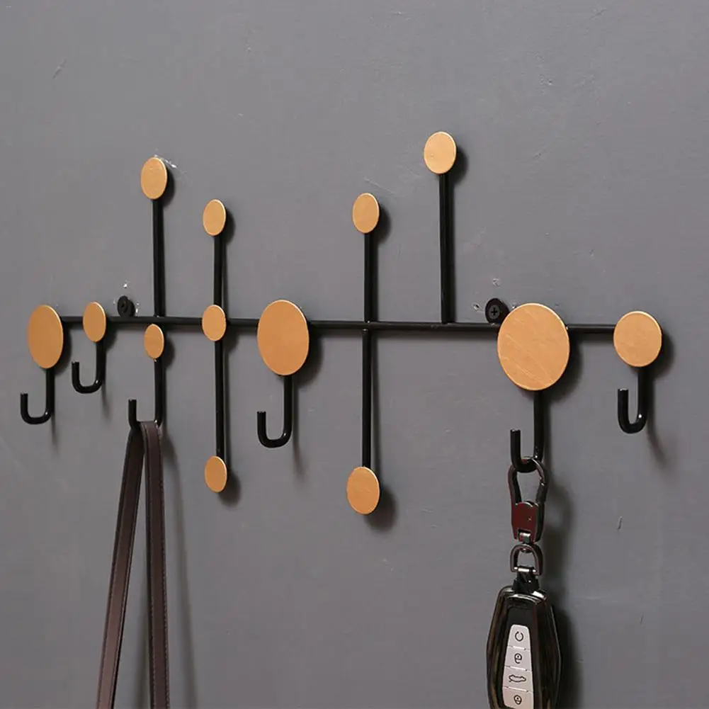 

Декоративный настенный держатель для ключей из кованого железа в горошек, настенный крючок для хранения, железный крючок для гостиной, входной двери, крыльца