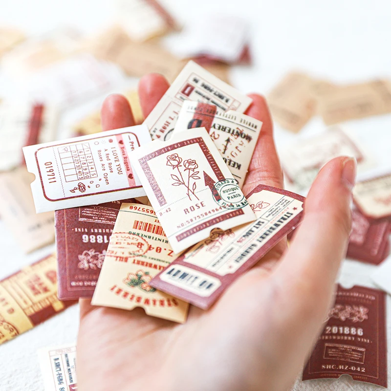 

Journamm 45Pcs/pack Vintage Tickets Travel Sealing stickers Label Bullet Journal Srapbooking Craft Diy Deco Stationery Stickers
