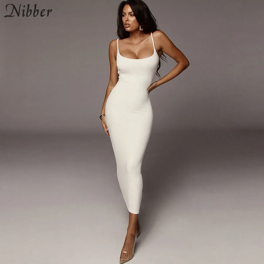 Nibber autumn Elegant pure knitting bodycon long dresss women 2019 sexy club party night simple stretch Slim lace up dress mujer - Image 2