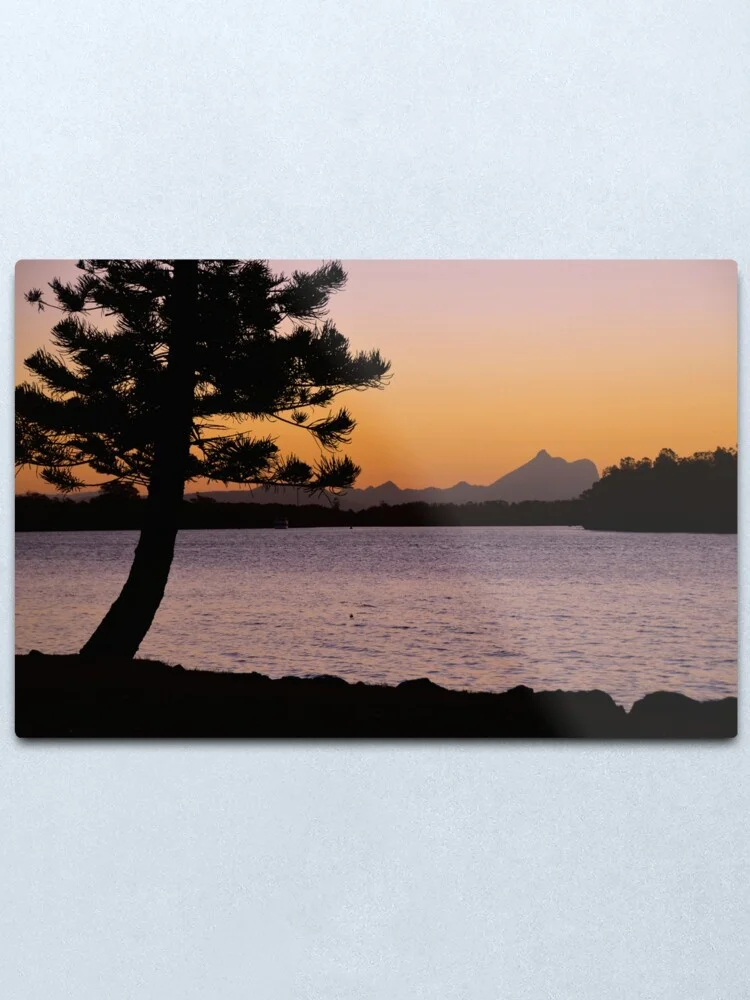 Mt Предупреждение Закат-австралийский металлический принт Настенный декор