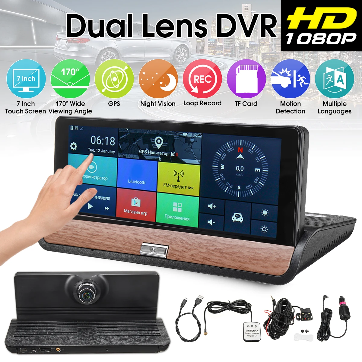  7 ''für Android 5.0 Auto Gps Navigation Lkw Gps Navigator Touchscreen Set Nav bluetooth In-Dash Ein