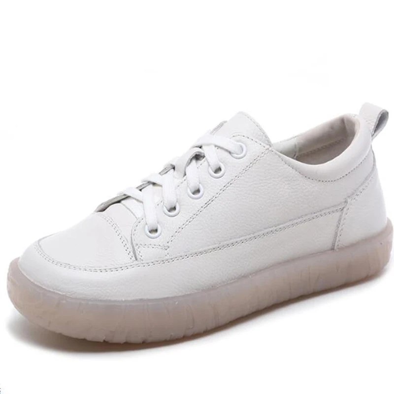 

100%Genuine Cow Leather nurse Shoes Woman 2019 Spring Fashion Soft bottom driving Flats Women Casual Shoes Solid Shoes Sneakers