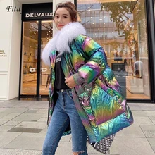 Fitaylor пуховик с натуральным мехом, зимняя куртка для женщин, утепленное пальто с капюшоном, Женская водонепроницаемая зимняя верхняя одежда на утином пуху