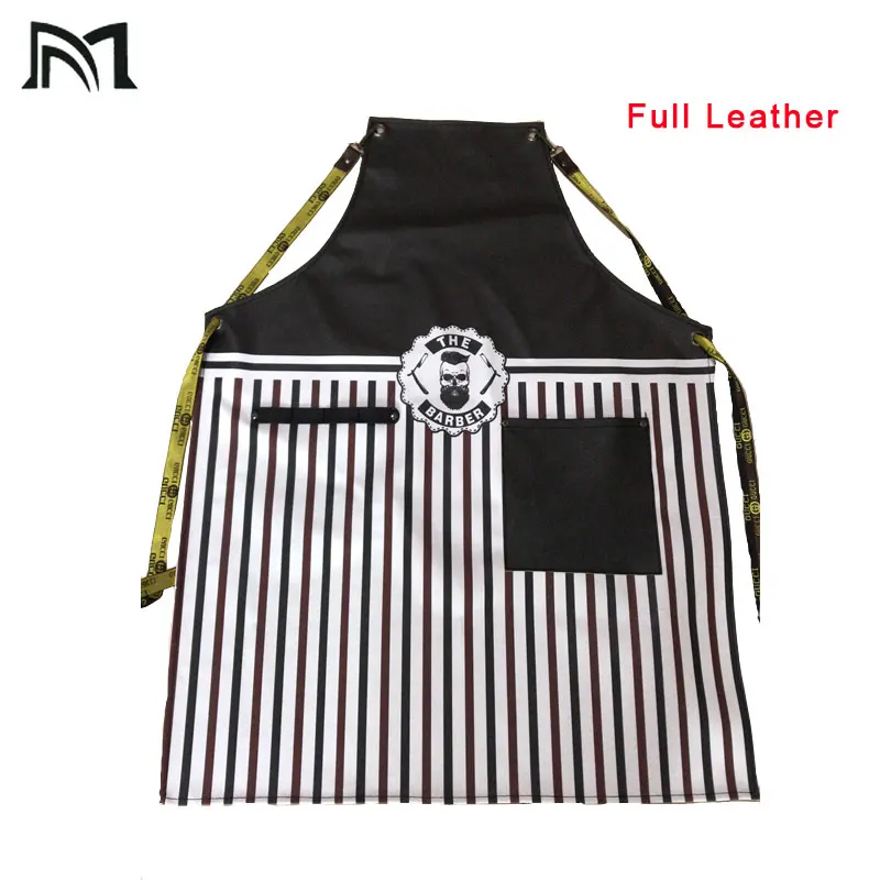 

Full Leather Material hairdressing cape for Salon barber 65*86CM high quality black hairdresser apron waterproof hairdresser