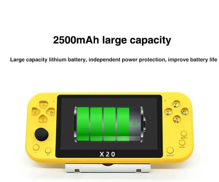 Jogadores de Jogo Console de Jogo Suporte sem Fio Polegadas Grande Tela Arcade Rocker Handheld Embutido 8g Hanheld - Wired Gamepads X20 5.1 - Image 5