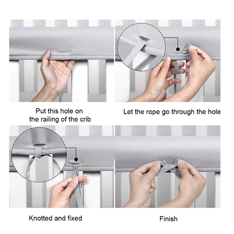Baby Crib Rail Cover Newborn Cot Bed Bumper Breathable Protector Padded Infants Safe Teething Guard Wrap 3 Pcs/Set