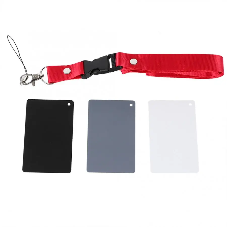 

fotografia 3 in 1 18% Digital Photography Exposure Color Gray/White/Black Balance Card Set with Strap photo studio