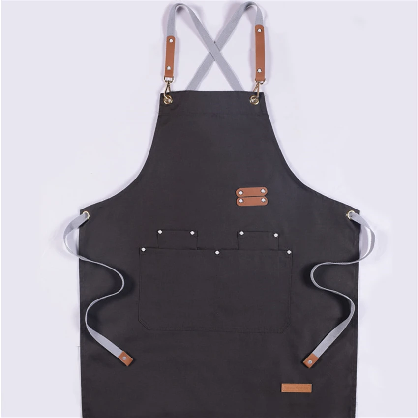 1PC Apron Kitchen Restaurant Chef Denim Bib Waterproof Coffee Shop Bakery Adjustable with Pocket BBQ Hairdresser Aprons