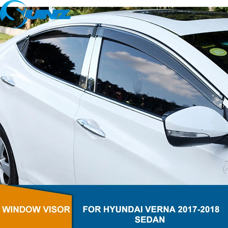 Дефлектор бокового окна для HYUNDAI VERNA SEDAN Winodow козырек вентиляционные шторы Защита от солнца и дождя SUNZ