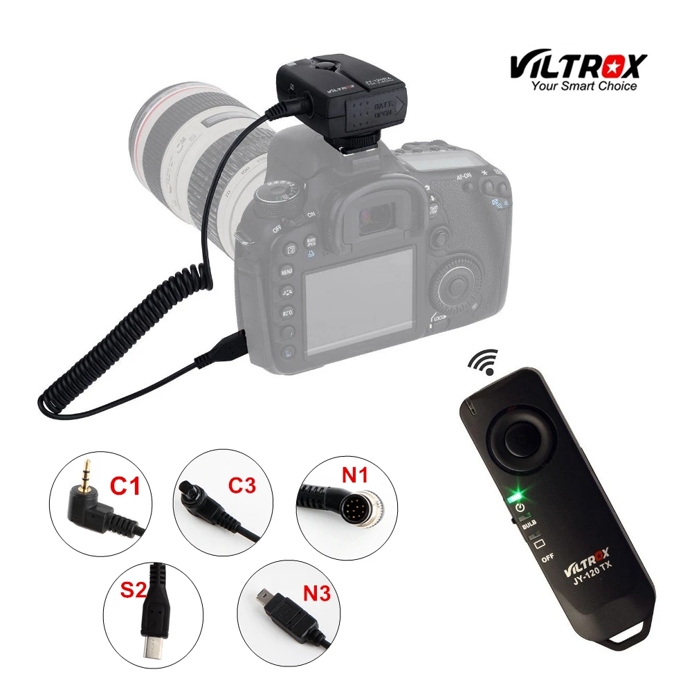 Viltrox JY-120 камера беспроводной пульт дистанционного спуска затвора кабель управления для Canon 5D IV 7D Nikon D5300 sony A9 A7 A6500 A6300 A7S