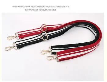 

new canvas WOVEN TAPE Two Double color bag strap 3.8cm wide 70~140cm adjustable DIY Inclined shoulder bag handle belt