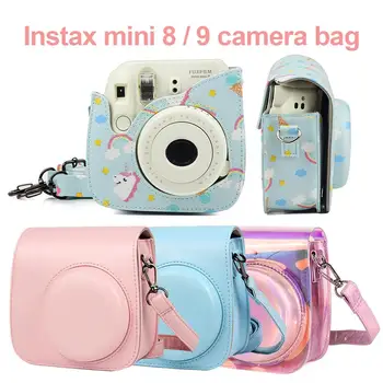 

Fuji Fujifilm Instax Mini 9 Mini 8 Camera Bag PU Leather Instant Camera Accessories Shoulder Bag Protector Cover Case With Strap