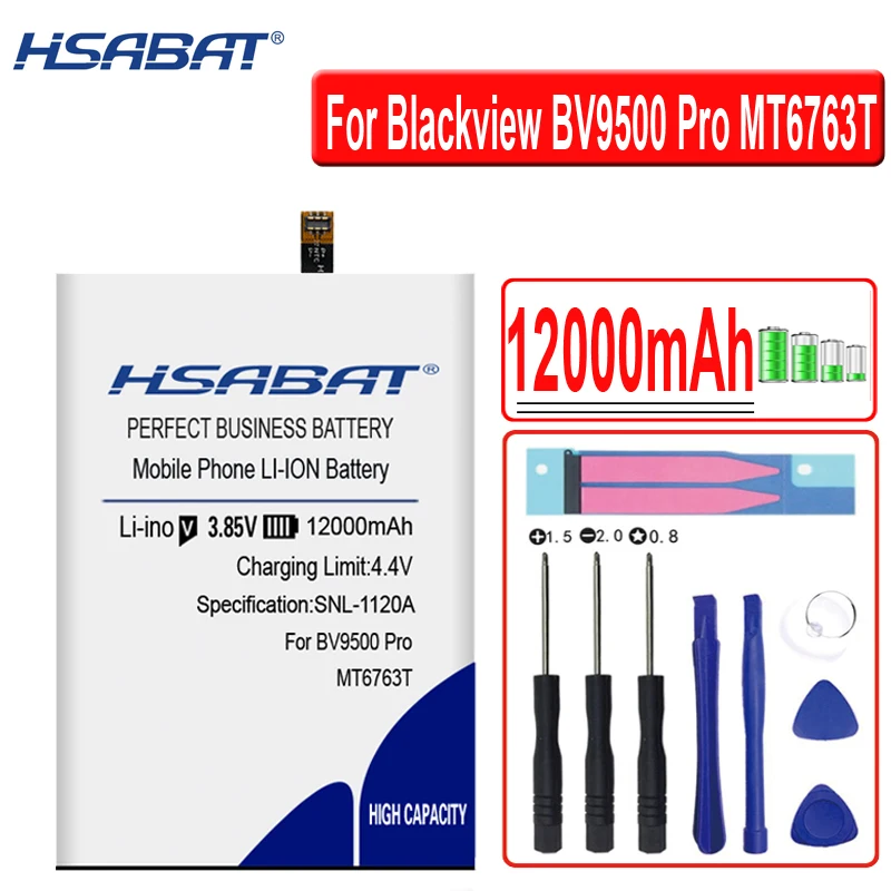 HSABAT 12000 мА/ч, Батарея для Blackview Ultra A6 BV8000 BV6000 BV6000S BV7000 BV9000 BV9500(BV7000 BV8000 BV9000 BV9500 Pro