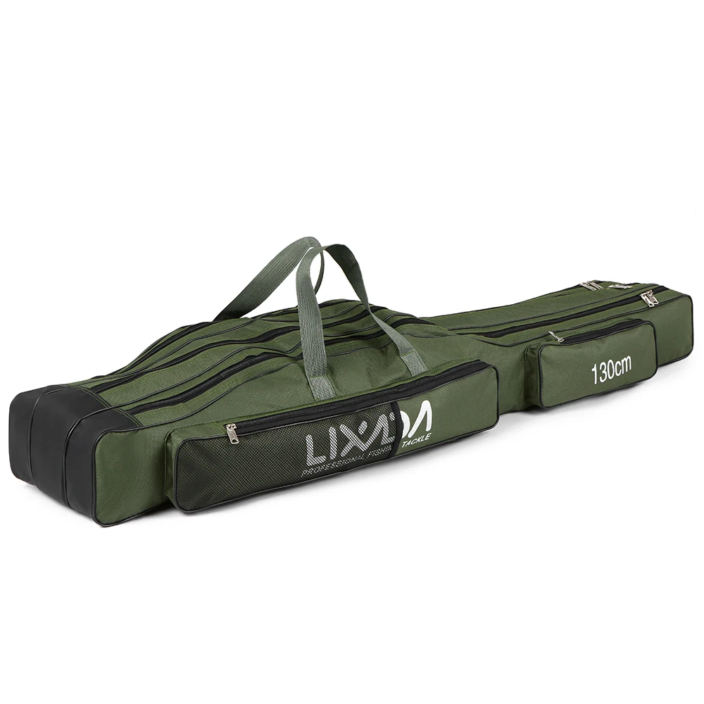 Lixada 130cm/150cm Three Layers Fishing Bag Portable Folding Fishing Rod Reel Tackle Tool Carry Case Carrier Travel Bag - Цвет: 130cm
