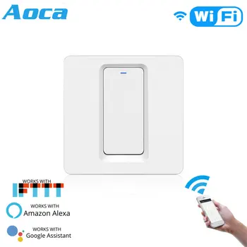 

WiFi Smart Light Switch Push Button Smart Life/Tuya APP Remote Control Works with Alexa Google Home for Voice Control