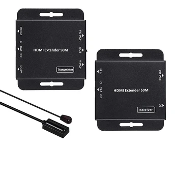 

1080P HD HDMI Extender 50M/164Feet over Single CAT5E/CAT6 Ethernet Cable with IR Control and EDID Function