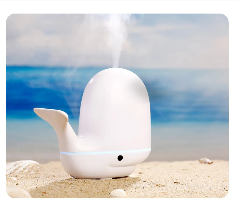 Whale Ultrasonic Cartoon Colorful Pat Night Light for Home& Office Use Customizable New Style Creative Aroma Diffuser