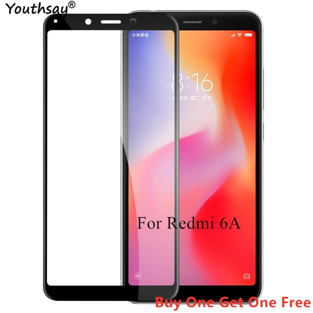 

Glass For Xiaomi Redmi 6A Screen Protector 2PCS Full Glue Coverage Protective Film For Redmi 6A Glass for Redmi 6A Film