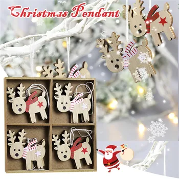 

Wooden Ornaments Merry Christmas Decorations For Home Santa Claus Tree Table Decor Pendant Xmas Gift 2020 Natal New Year