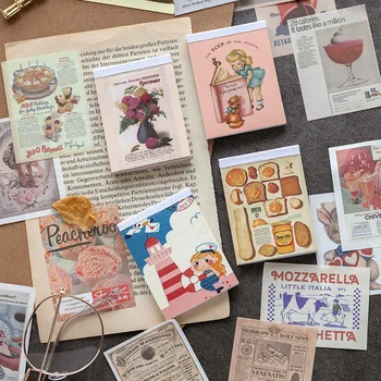 

80pcs Retro Mini Book Material Paper Journal Planner Craft Paper Scrapbooking Vintage Deco DIY Album Decorative Manuscript Diary