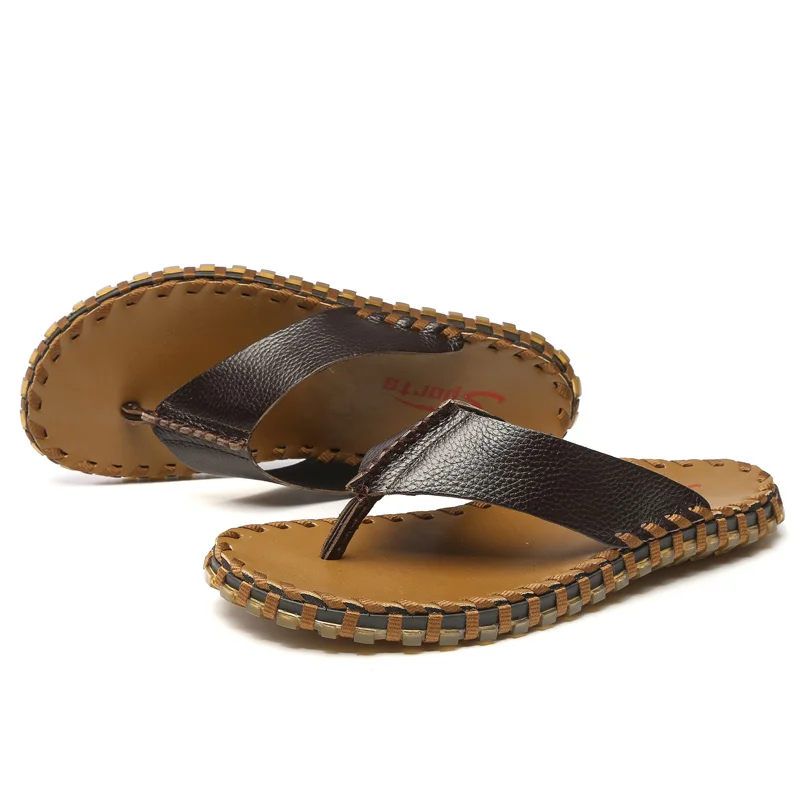 Мужские спортивные кожаные шлепанцы hombre sliffen slipers Man chancla резиновые Вьетнамки не