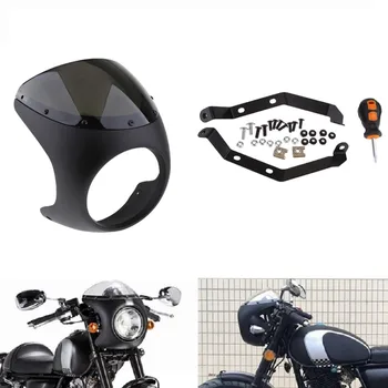 

Universal Motorcycle 7inch Round Headlight Fairing Screen for Retro Cafe Racer Style Headlight Fairing Windshield Cover