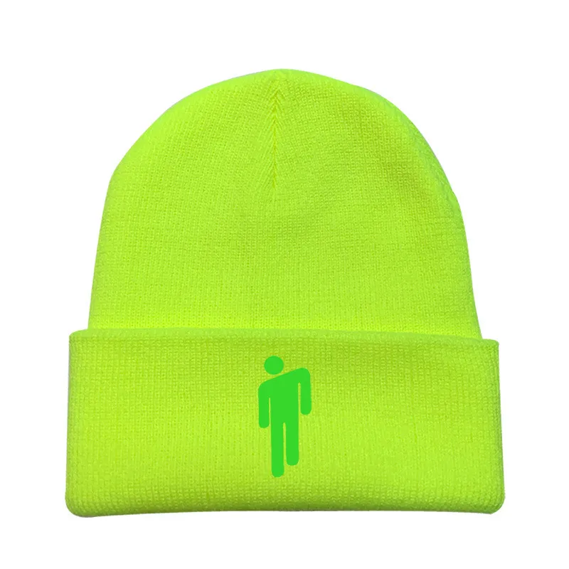 4 цвета, вязаная зимняя шапка Billie Eilish, одноцветная вязаная шапка в стиле хип-хоп, шапка Skullies, подарки, теплая зимняя шапка для мальчиков и девочек - Цвет: yellow - style 5