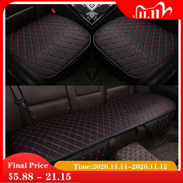 Universal Leather Car Seat Cover Cushion Front Rear Backseat Seat Cover Auto Chair Seat Protector Mat Pad Interior Accessories