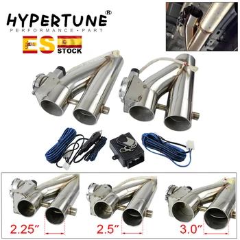 

Stainless Steel 304 2.25" /2.5" /3.0" Electric Exhaust Downpipe Cutout E-Cut Out Dual-Valve 1 in 2 Remote Wireless EMP85-87Z