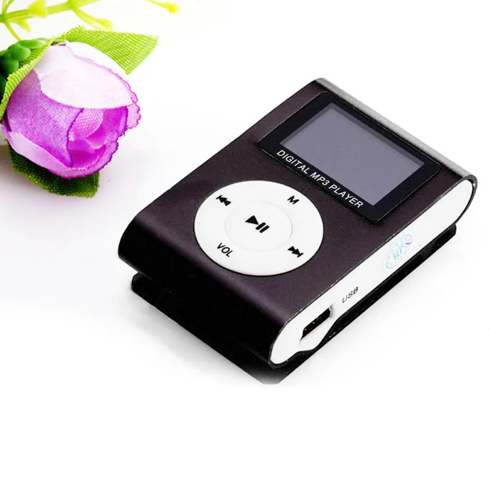 Мини USB Клип MP3 с металлический чехол-плеер ЖК-экран Поддержка 32 ГБ Micro SD TF карта легко прикрепить к чему угодно