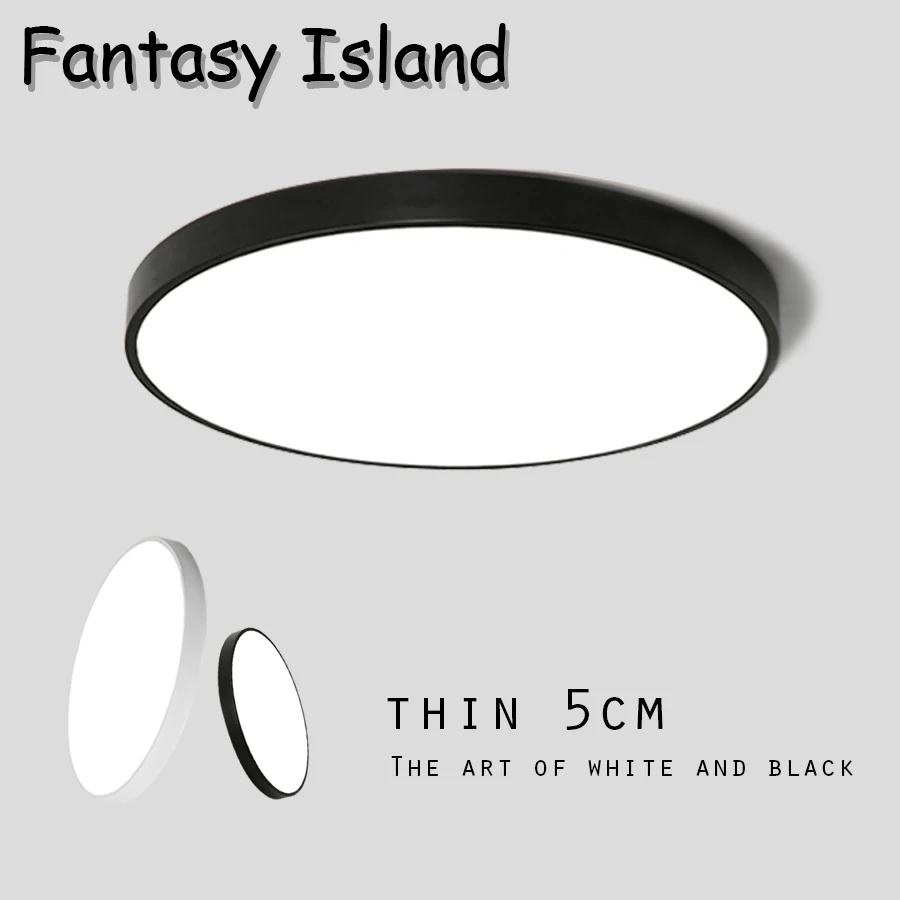 

Modern LED Surface mount write black ultra-thin high quality PMMA Iron lamp body 12W 18W 24W warm white cold white ceiling lamp