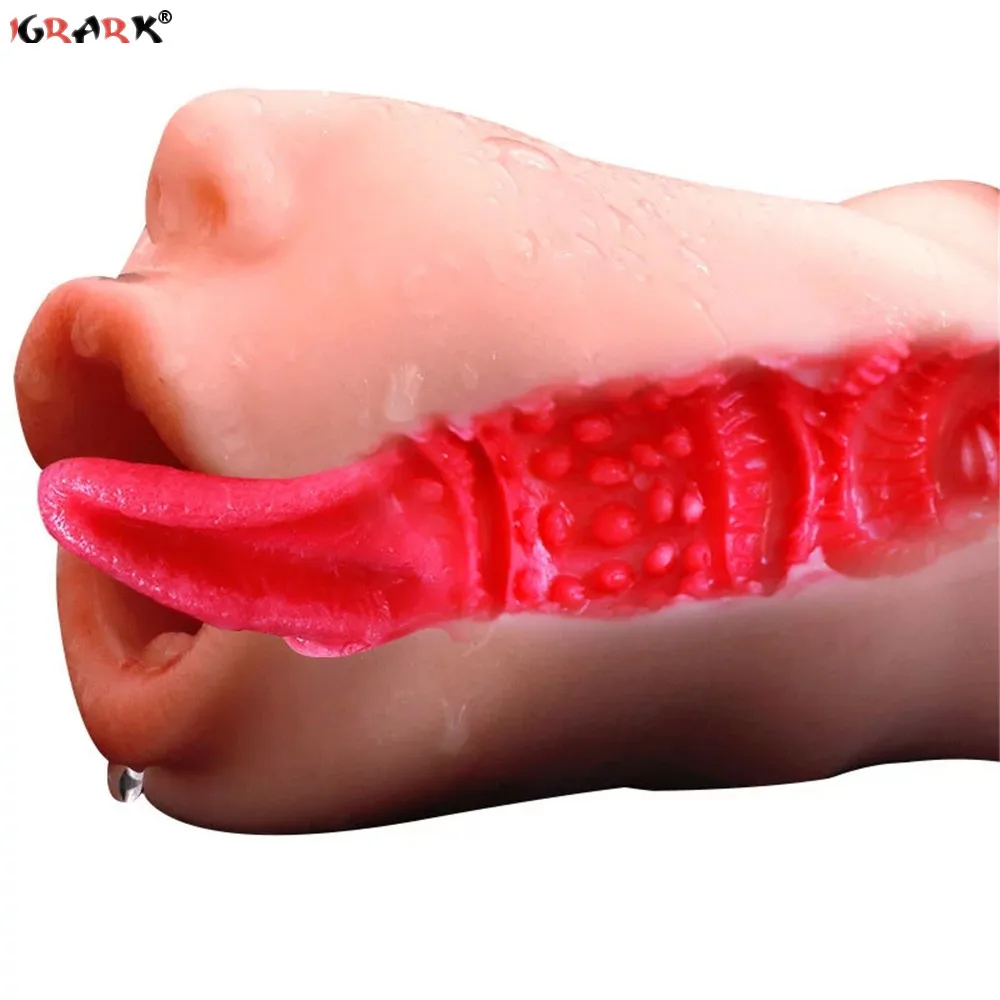 Silicone 4D Deep Throat Male Masturbator Silicone Artificial Vagina Mouth Anal Oral Masturbation Cup Erotic