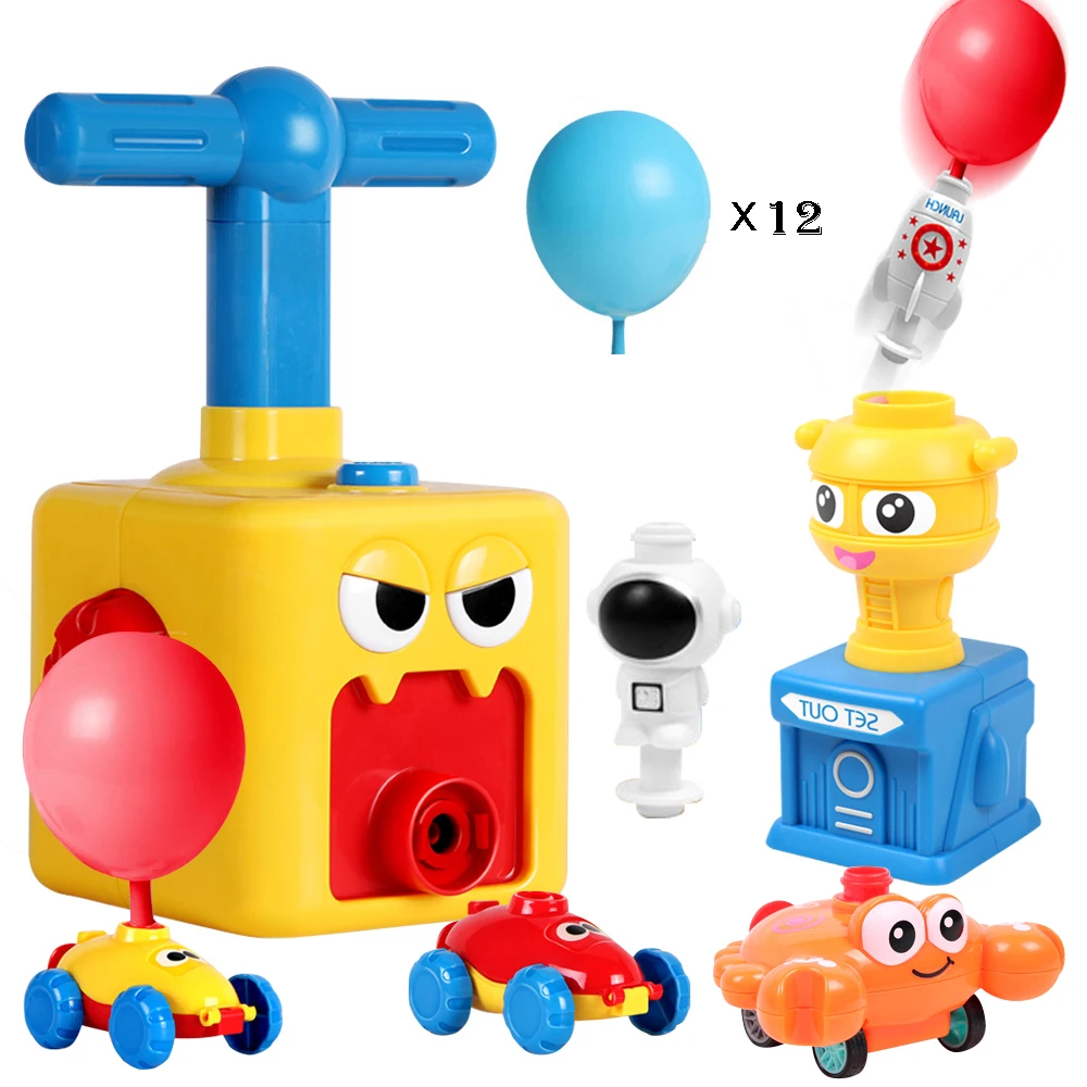 

NEW Puzzle Fun Education Inertia Air Power Balloon Car Power Balloon Launch Tower Toy Science Experiment Toy for Children Gift