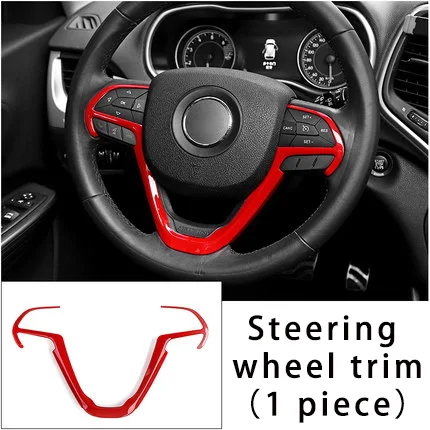 Steering wheel trim Для Jeep cherokee Хром Красный Руль отделка литья отделка 1 шт - Цвет: Steering wheel trim