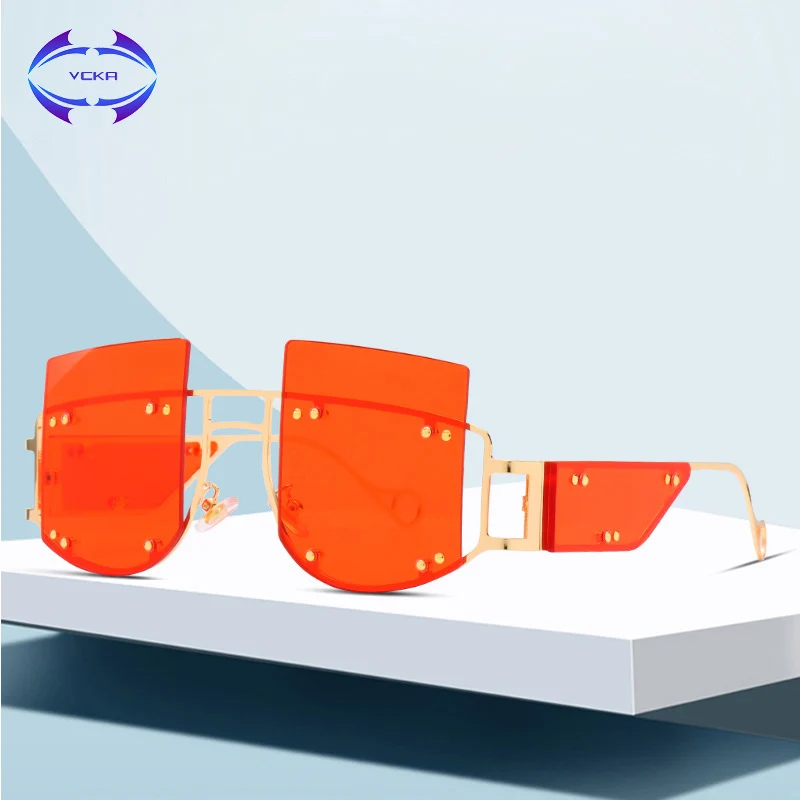 Женские солнцезащитные очки в стиле панк VCKA большие брендовые дизайнерские без