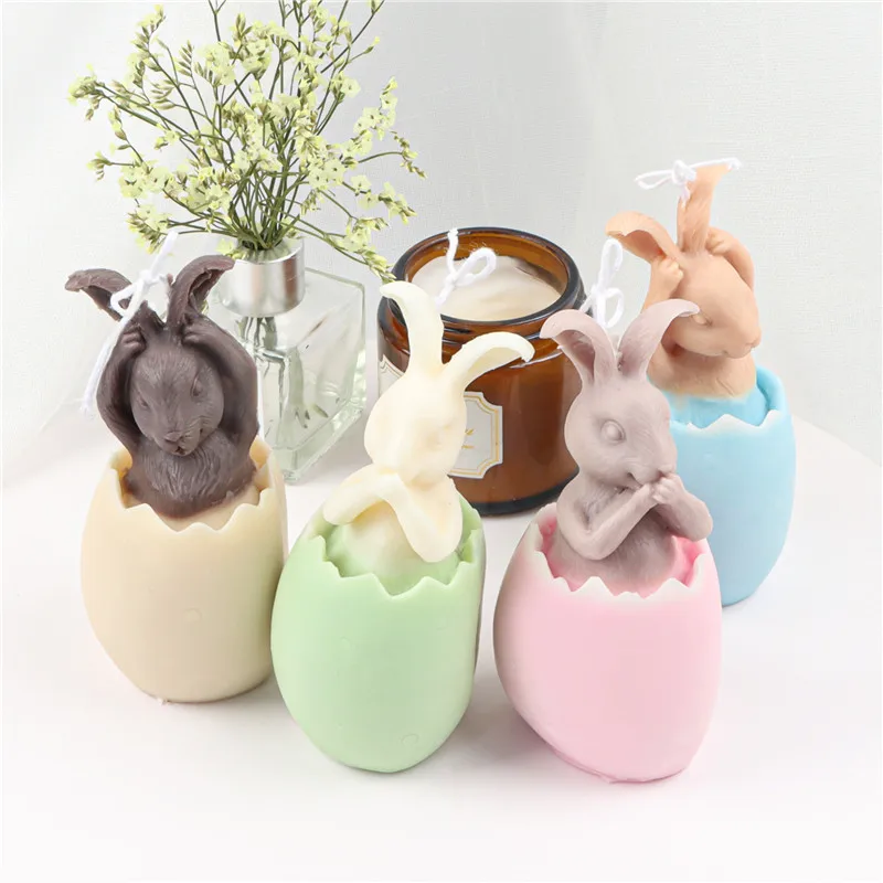 Easter Egg Bunny Silicone Candle Soap Mold Diy Art Rabbit Mould Plaster Ornament 