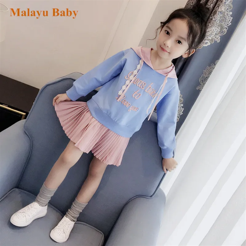 Children's dress autumn Europe United States new girls pattern pocket long-sleeved dress 2-6 years baby clothes kids dress