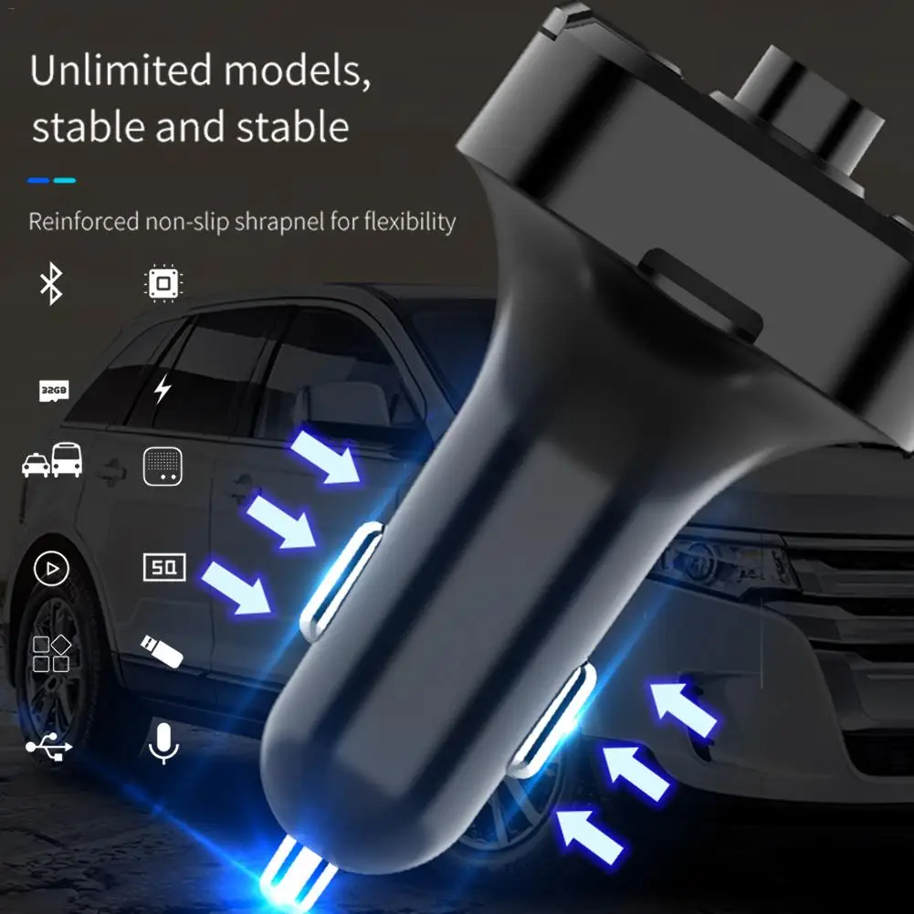 Bluetooth передатчик адаптер автомобильный комплект с громкой связи ЖК-дисплей музыкальный плеер Поддержка TF карта USB флэш-накопитель AUX