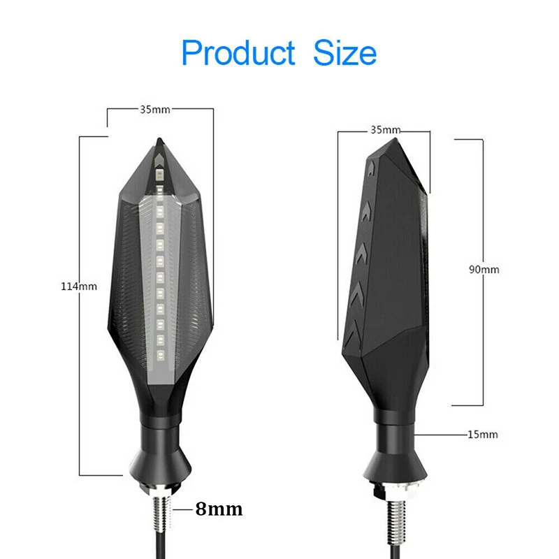 

3-wire Turn Signal Light Blinker 2pcs Motorcycle Replacement Fog Sequence
