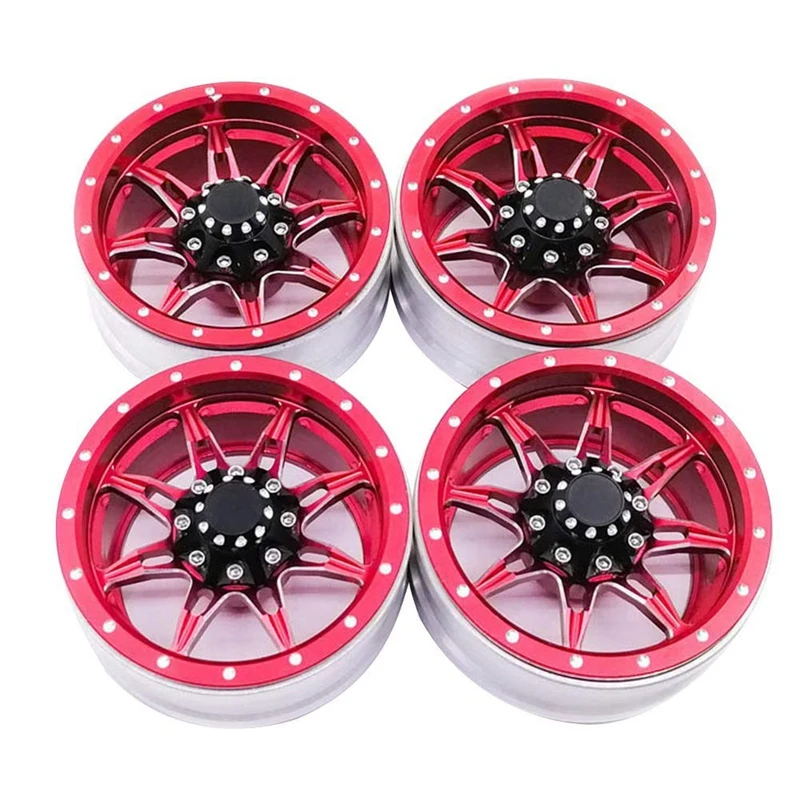 

1/10 RC Crawler Car Wheel Hub, 4 Pcs 1.9 Inch Aluminium RC Beadlock Wheel Rim Hubs for SCX10 90046 D90 SCX10 CC01 TRX4 Wraith Ax