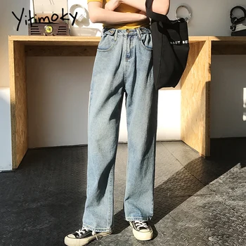 

Full Length high waist jeans woman denim pants trousers mom boyfriend jeans for women plus size Vintage Washed Loose Straight