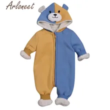 ARLONEET/пальто с героями мультфильмов; зимнее пальто для новорожденных девочек; комбинезон на молнии; Верхняя одежда с капюшоном; хлопковое пальто для малышей; теплая верхняя одежда для мальчиков