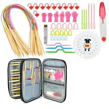 

Crochet Set 60CM Rod Needle Ring Needle Knitting Supplies Mixed Size DIY Knitting Crochet Craft Knitting Tool