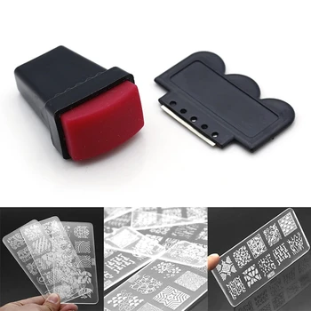 

Nail Art Stamp Stencil Stamping Template Plate Set Tool Design Stamper Kit C7L5