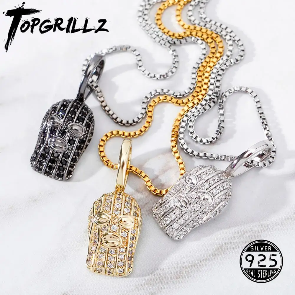 TOPGRILLZ подвеска в виде маски из серебра 925 пробы модные ювелирные украшения стиле