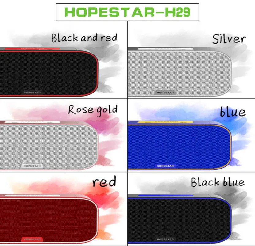 HOPESTAR H29 Bluetooth динамик Бас-гарнитура стерео гарнитура для мобильного телефона динамик с TF картой MP3 FM Bluetooth звонки, музыка плеер