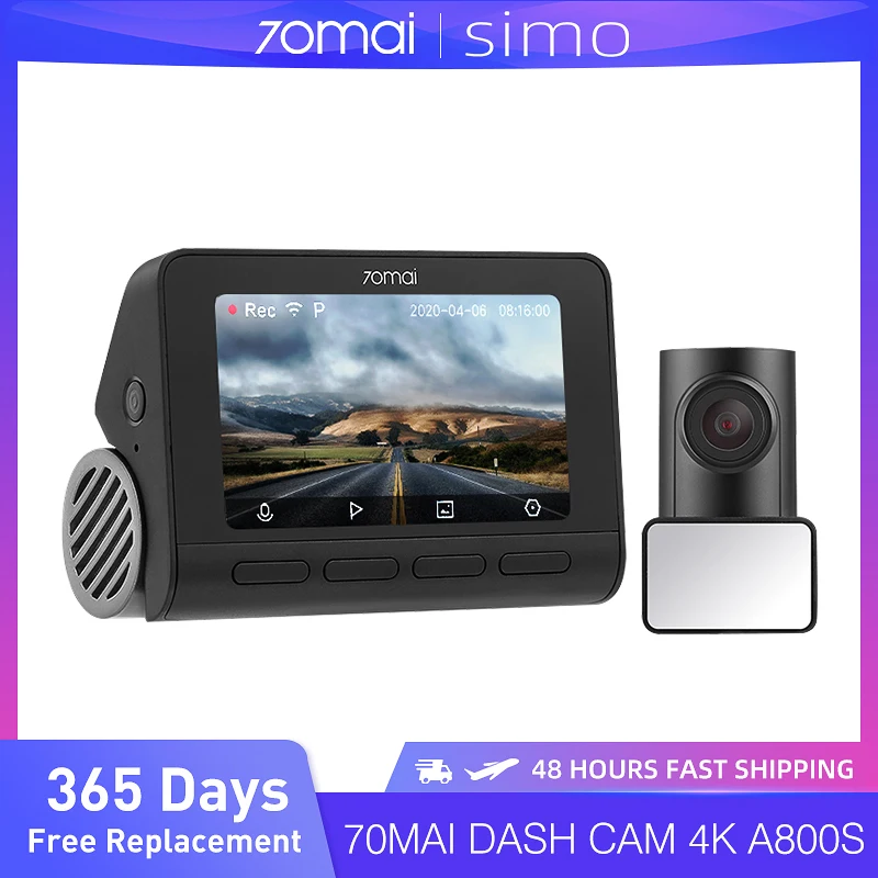70mai Dash Cam 4K A800S Dual Sight 70mai A800S GPS ADAS Car DVR 2160P 4K 24H Parking 140FOV Support Rear Cam 70mai Dash Cam 4K|DVR/Dash Camera| - AliExpress