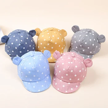 

Hot Selling Baby Boys Girls Hat Cap Cute Polka Dot Sunhat Breathable for Summer Beach Outdoor