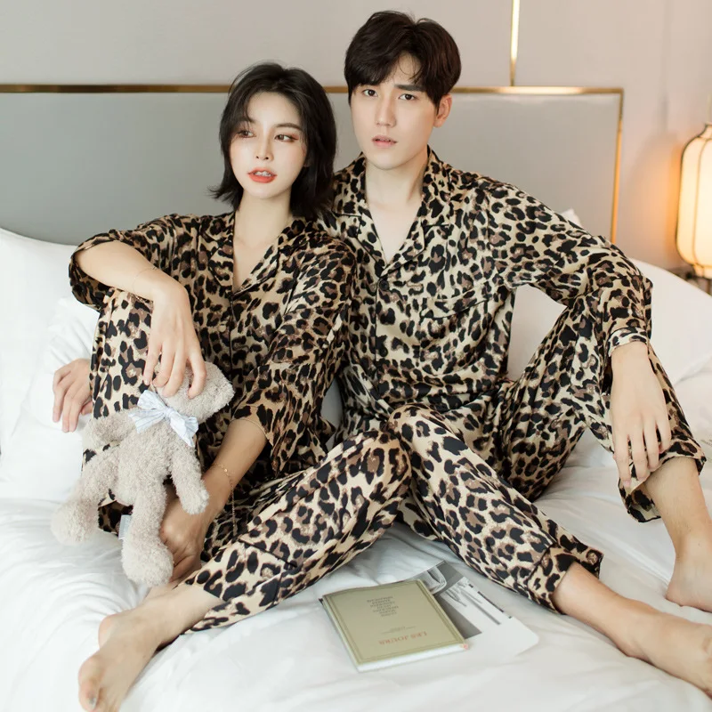 Pajama Pants Matching Leopard Pajamas Autumn Summer Couple