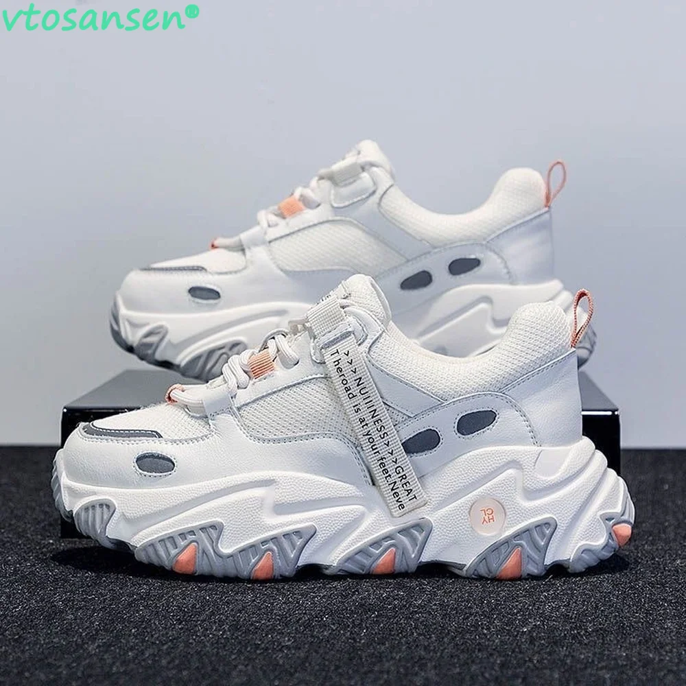 2021 Girl Filas Breathable Running Dad Shoes Lightweight White Clunky Sneakers Thick-soled Female Tennis Sports Casual | Обувь